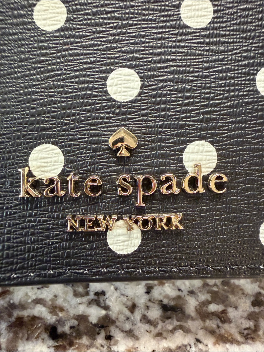 Kate Spade x Disney Minnie Mouse Polka Dot Leather Card Holder Wallet Black - Picture 3 of 10